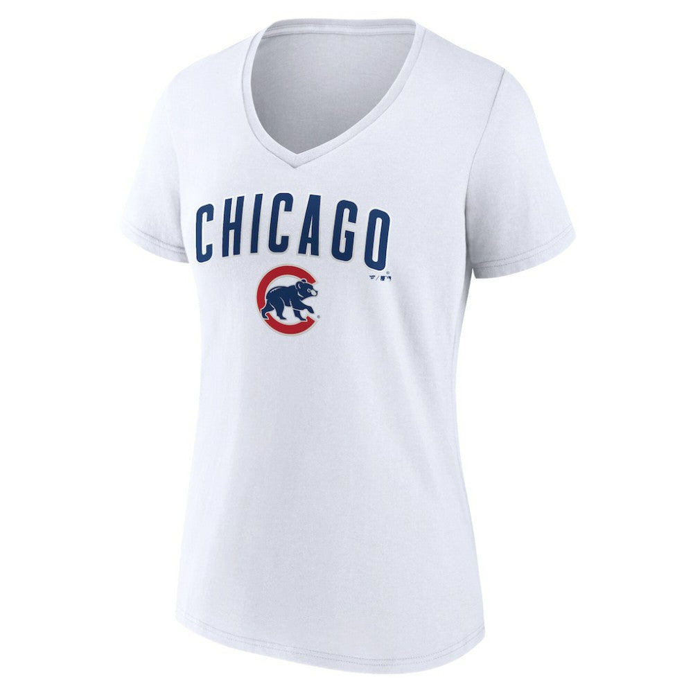 Chicago Cubs Women's Team Lockup V-Neck T-Shirt | MLB Near me