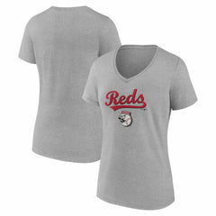 Cincinnati Reds Women's Team Lockup V-Neck T-Shirt | MLB US
