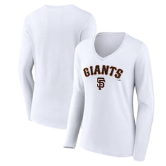 San Francisco Giants Women's Team Lockup Long Sleeve V-Neck T-Shirt | MLB On Sale