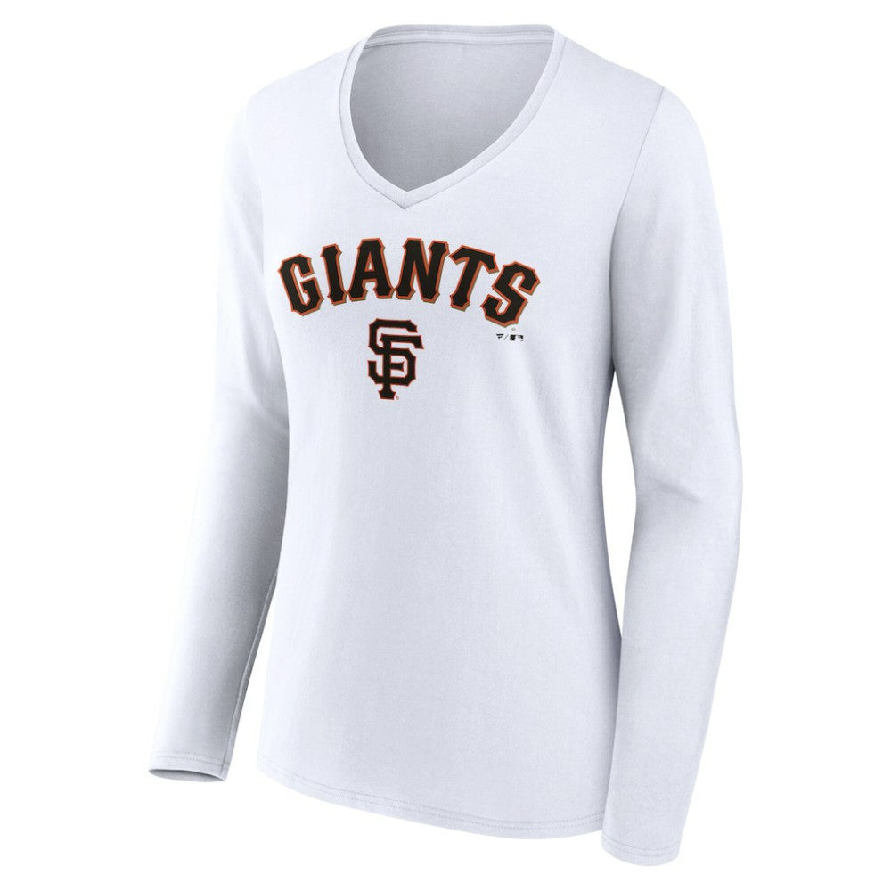San Francisco Giants Women's Team Lockup Long Sleeve V-Neck T-Shirt | MLB On Sale