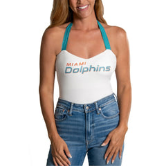 Miami Dolphins  Cuce Women's Rhinestone Semi-Cropped Halter Tank