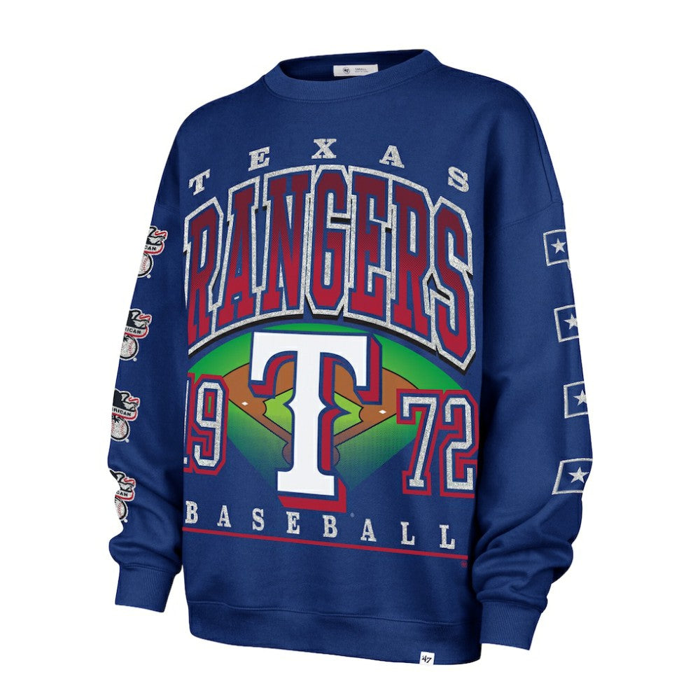 Texas Rangers '47 Women's Trendy Team Go Big Oversized Sweatshirt | MLB For sale