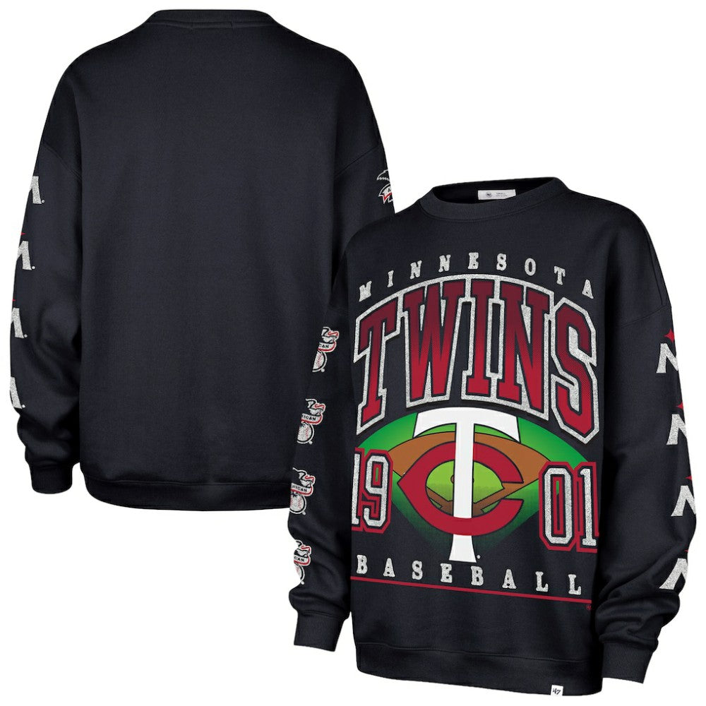 Minnesota Twins '47 Women's Trendy Team Go Big Oversized Sweatshirt | MLB On Sale