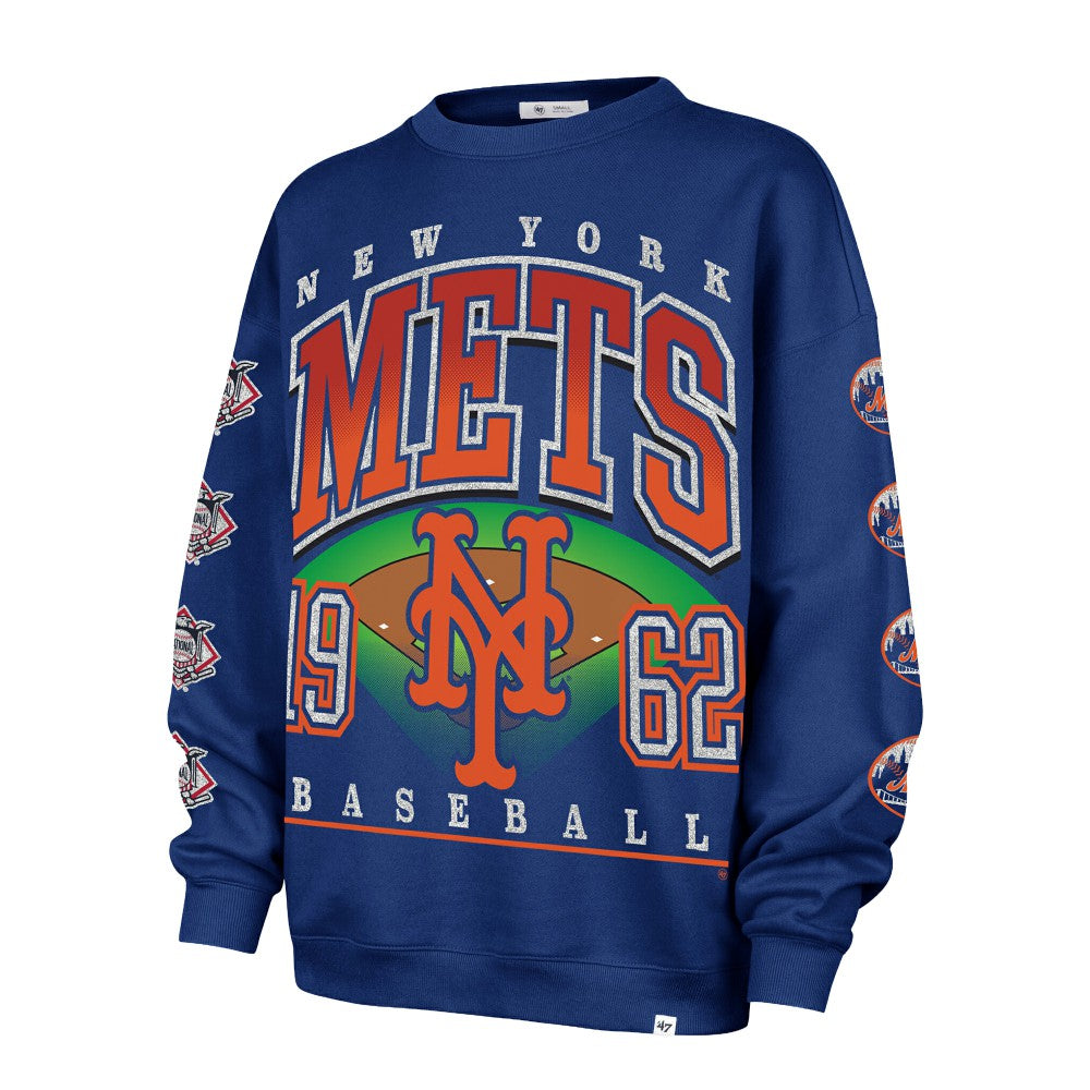 New York Mets '47 Women's Trendy Team Go Big Oversized Sweatshirt | MLB On Sale