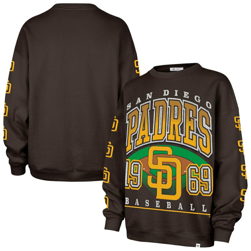 San Diego Padres '47 Women's Trendy Team Go Big Oversized Sweatshirt | MLB For sale