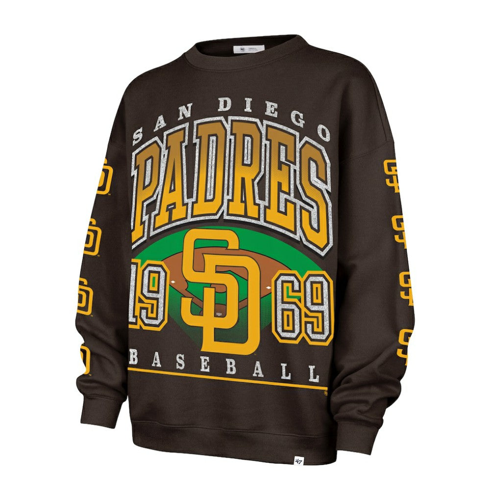 San Diego Padres '47 Women's Trendy Team Go Big Oversized Sweatshirt | MLB For sale