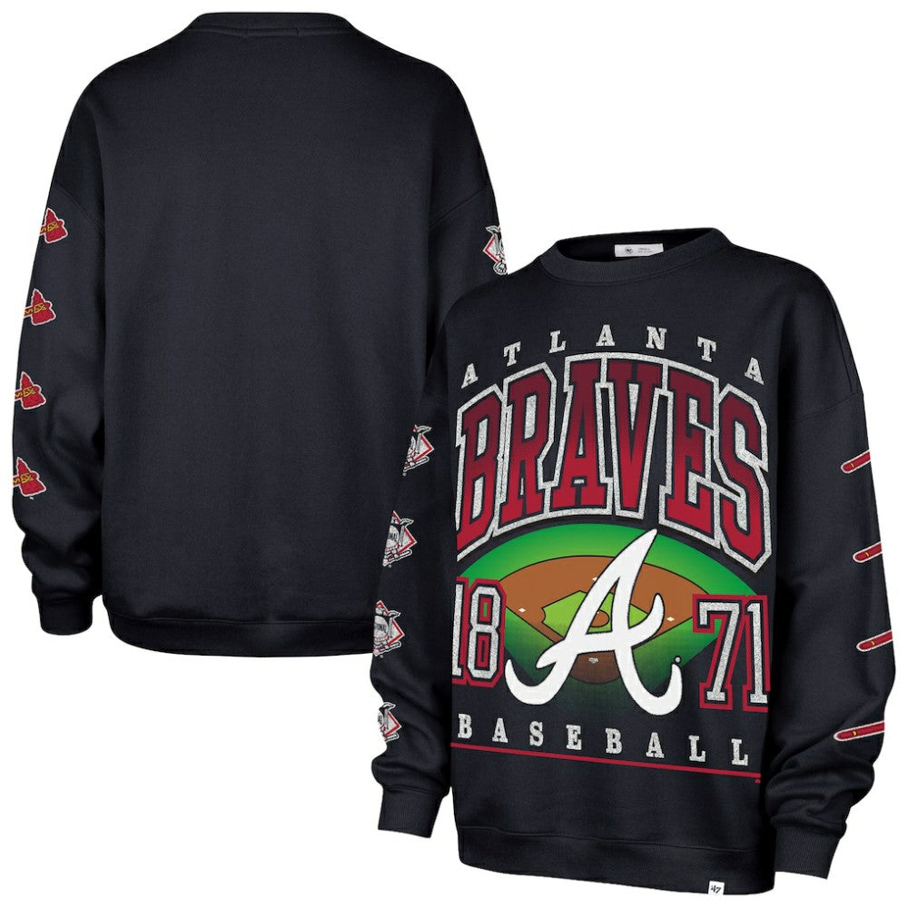 Atlanta Braves '47 Women's Trendy Team Go Big Oversized Sweatshirt | MLB Sale