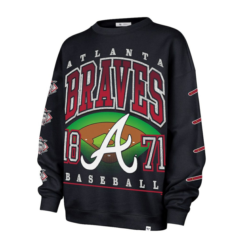Atlanta Braves '47 Women's Trendy Team Go Big Oversized Sweatshirt | MLB Sale