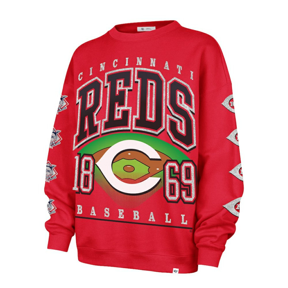 Cincinnati Reds '47 Women's Trendy Team Go Big Oversized Sweatshirt | MLB Shop