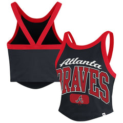 Atlanta Braves '47 Women's Trendy Team Rally Sporty Cropped Racerback Tank Top | MLB For sale