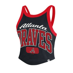 Atlanta Braves '47 Women's Trendy Team Rally Sporty Cropped Racerback Tank Top | MLB For sale