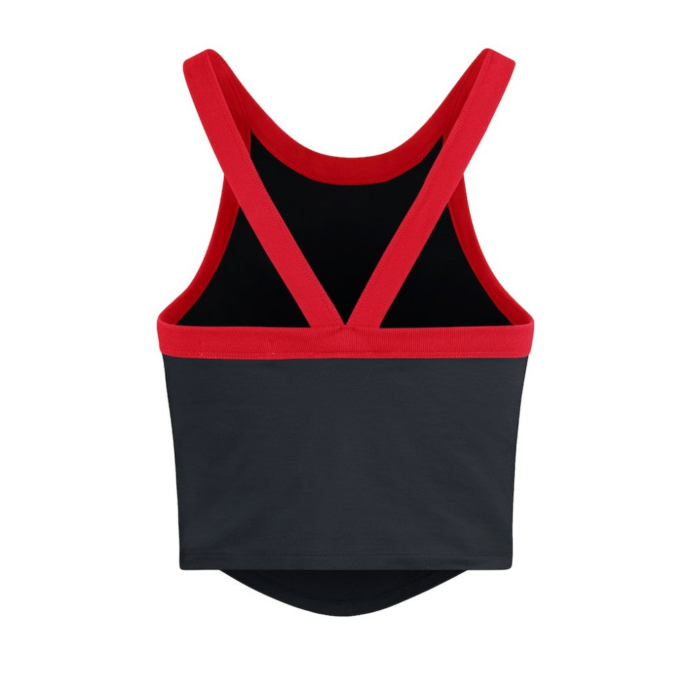 Atlanta Braves '47 Women's Trendy Team Rally Sporty Cropped Racerback Tank Top | MLB For sale
