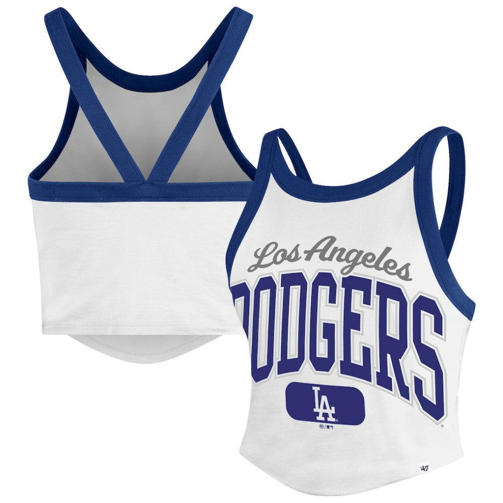 Los Angeles Dodgers '47 Women's Trendy Team Rally Sporty Cropped Racerback Tank Top | MLB Sale