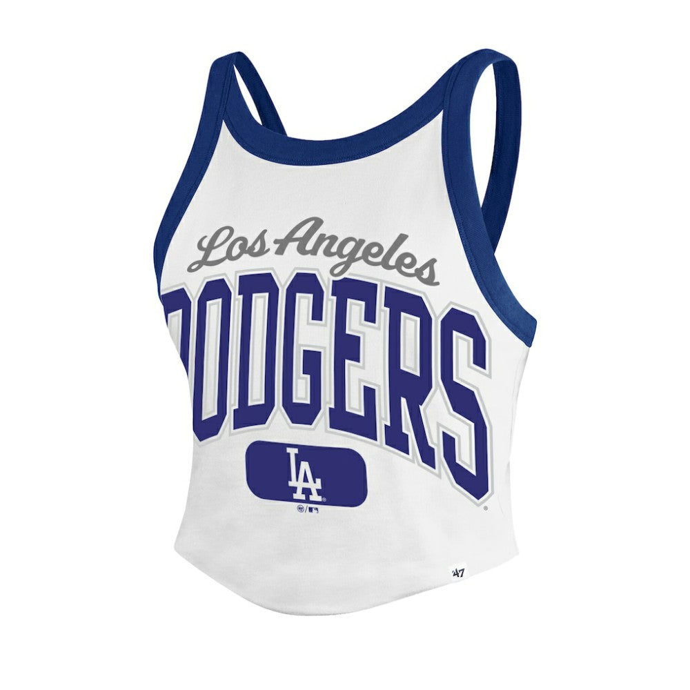 Los Angeles Dodgers '47 Women's Trendy Team Rally Sporty Cropped Racerback Tank Top | MLB Sale
