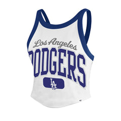 Los Angeles Dodgers '47 Women's Trendy Team Rally Sporty Cropped Racerback Tank Top | MLB Sale