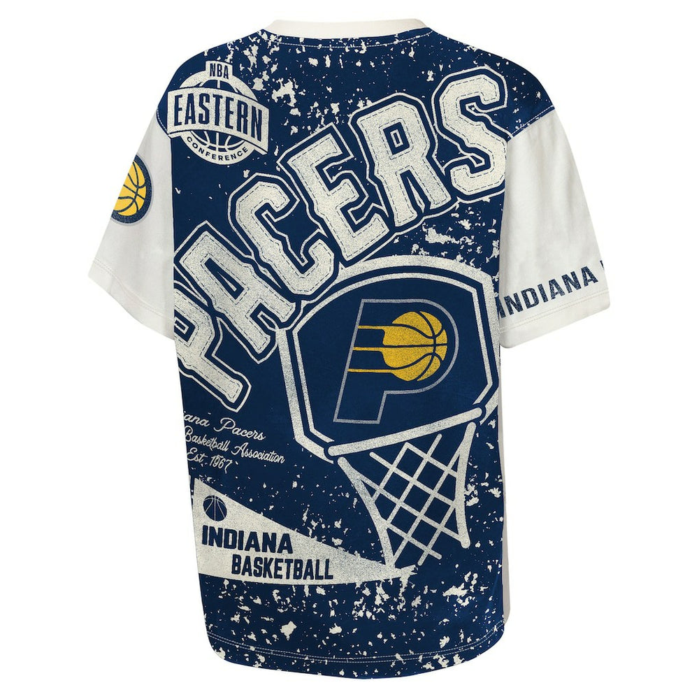 Indiana Pacers Outerstuff Youth Top Player All-Over-Print T-Shirt New