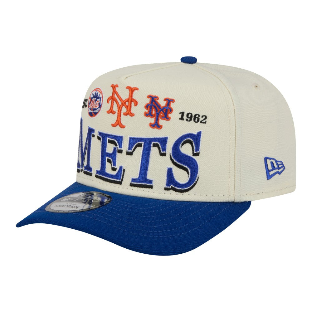 New York Mets New Era Throwback Tri-Hit A-Frame 9FIFTY Adjustable Hat | MLB Outlet