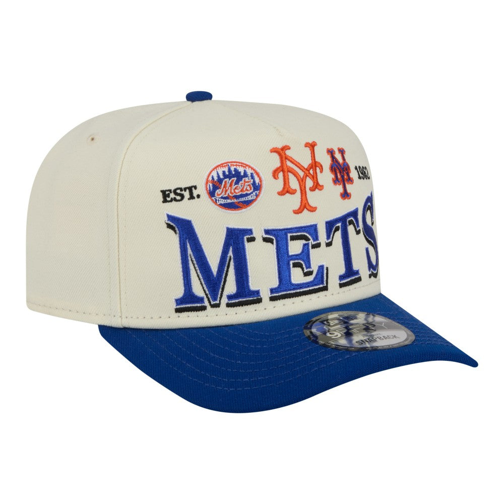 New York Mets New Era Throwback Tri-Hit A-Frame 9FIFTY Adjustable Hat | MLB Outlet