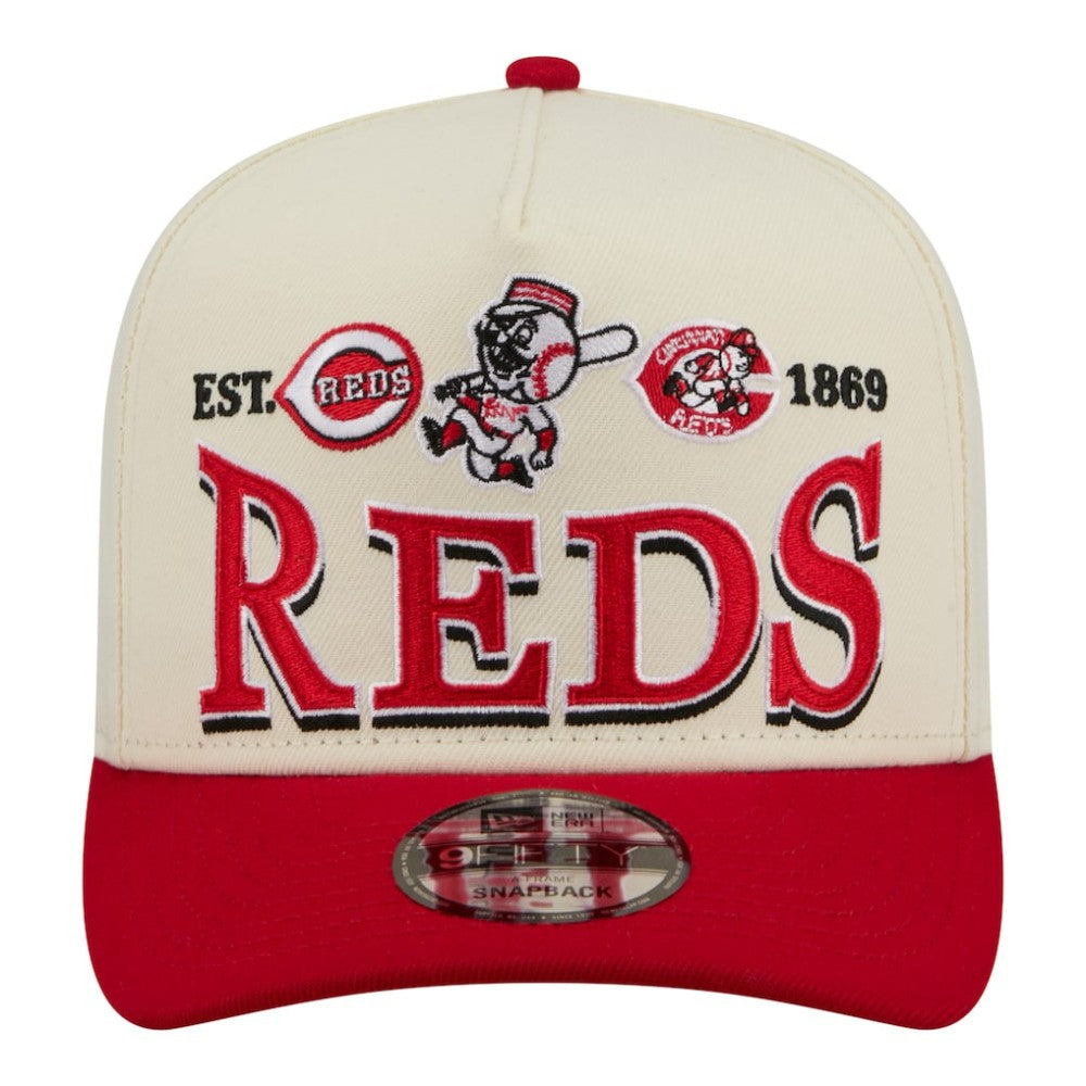 Cincinnati Reds New Era Throwback Tri-Hit A-Frame 9FIFTY Adjustable Hat | MLB New