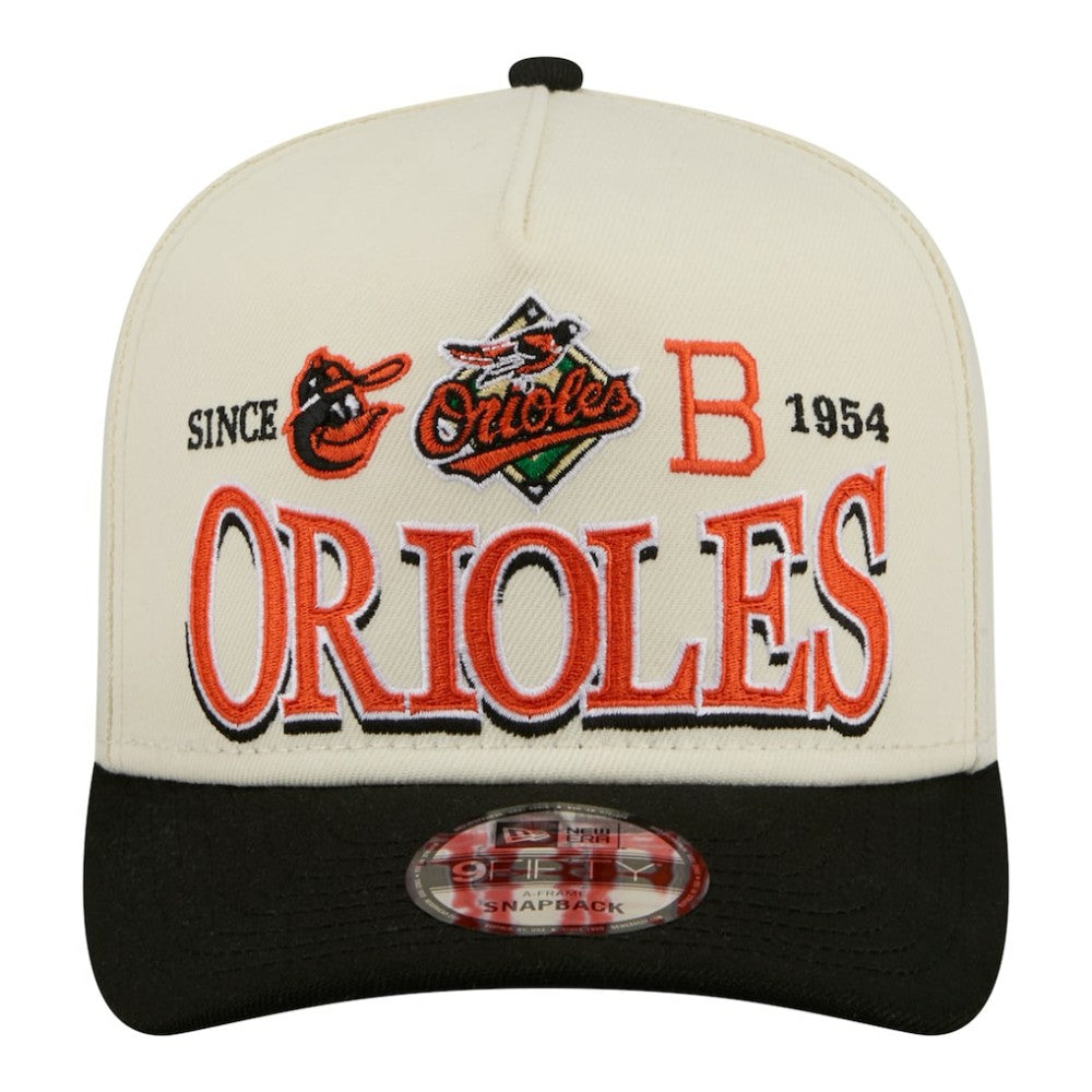 Baltimore Orioles New Era Throwback Tri-Hit A-Frame 9FIFTY Adjustable Hat | MLB Shop