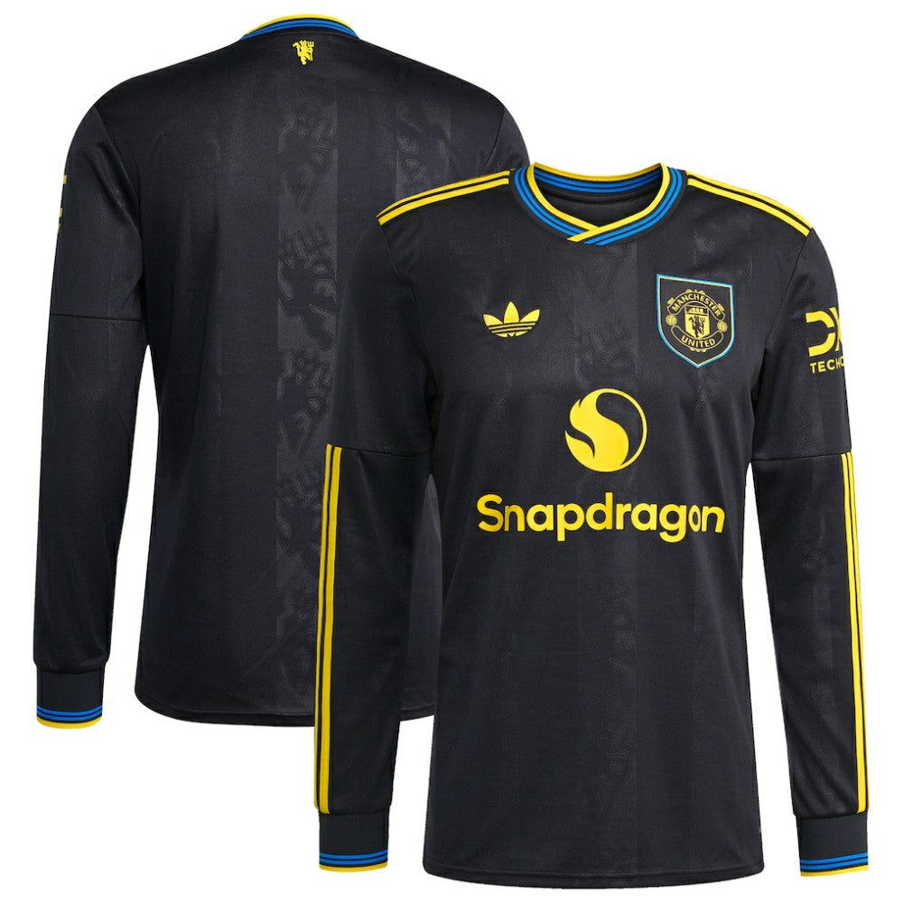 Manchester United 2025/26 Third Replica Long Sleeve Jersey Black - Adidas