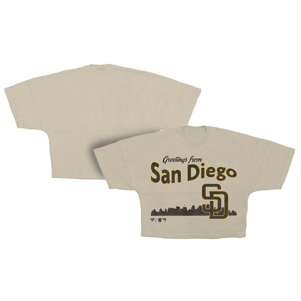 San Diego Padres Fanatics Women's Skyline Crop T-Shirt | MLB Shop