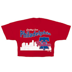 Philadelphia Phillies Fanatics Women's Skyline Crop T-Shirt | MLB US