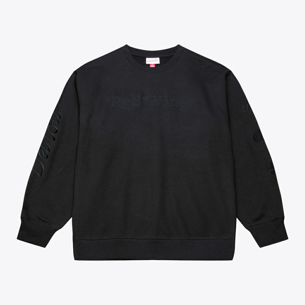 Detroit Red Wings Mitchell & Ness Phantom Fleece Crew Neck Sweatshirt Outlet