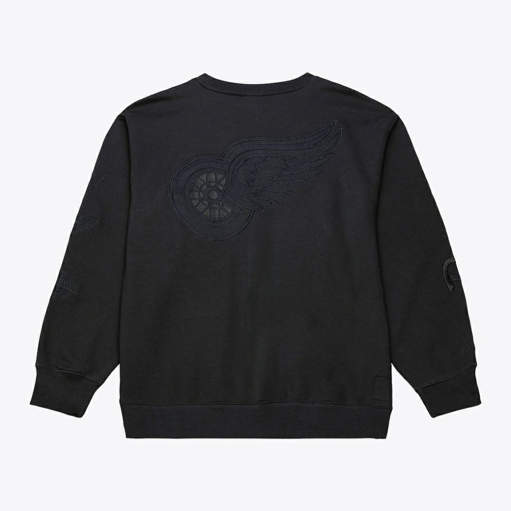 Detroit Red Wings Mitchell & Ness Phantom Fleece Crew Neck Sweatshirt Outlet
