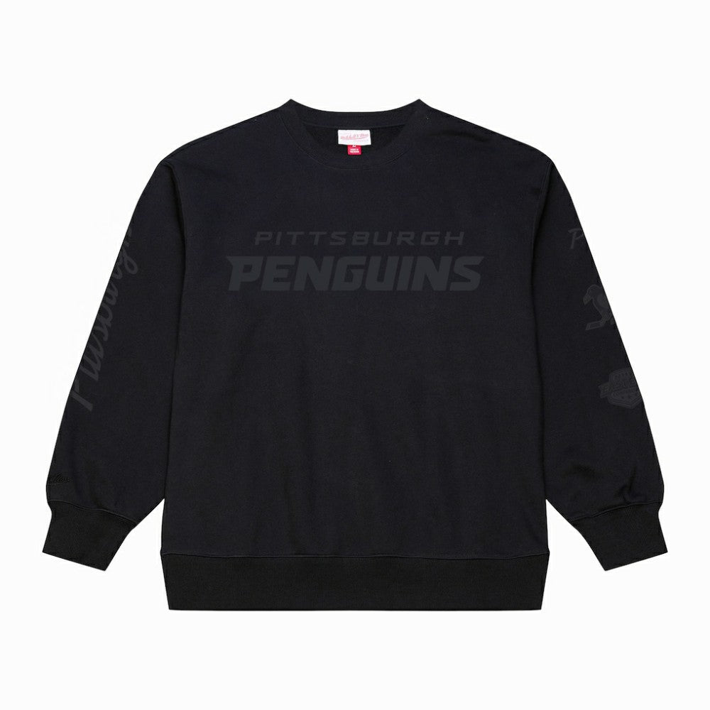 Pittsburgh Penguins Mitchell & Ness Phantom Fleece Crew Neck Sweatshirt On Sale