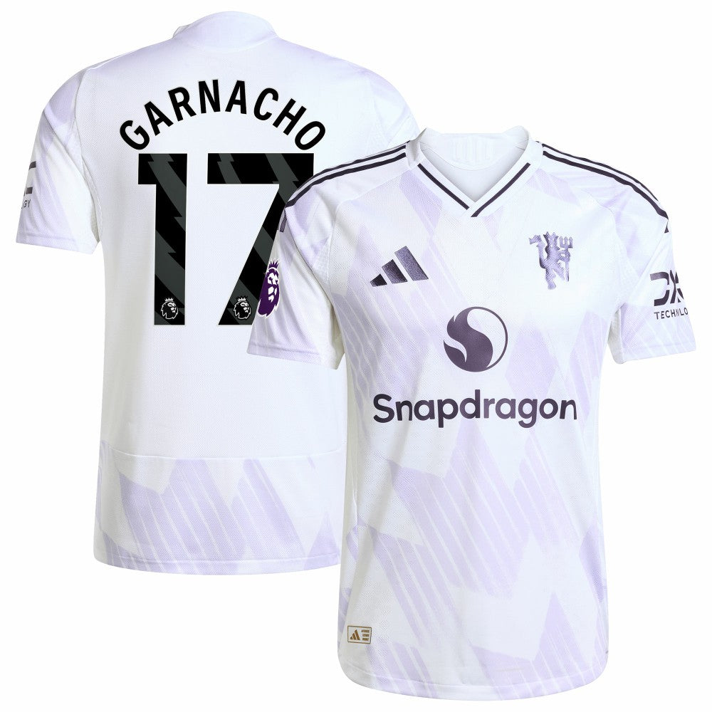 Alejandro Garnacho Manchester United 2025/26 Away Player Jersey White - Adidas