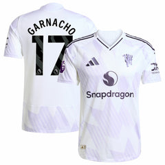 Alejandro Garnacho Manchester United 2025/26 Away Player Jersey White - Adidas