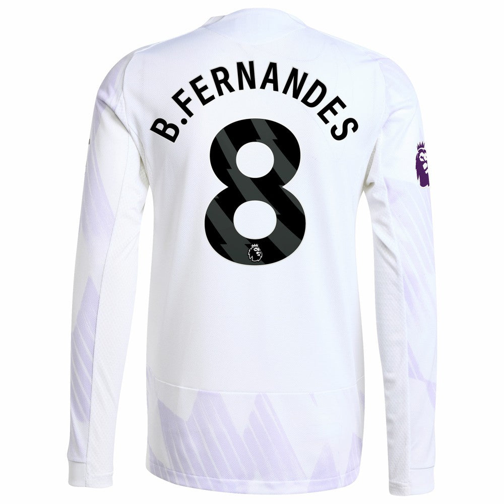 Bruno Fernandes Manchester United 2025/26 Away Long Sleeve Player Jersey White - Adidas
