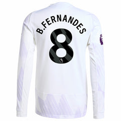 Bruno Fernandes Manchester United 2025/26 Away Long Sleeve Player Jersey White - Adidas