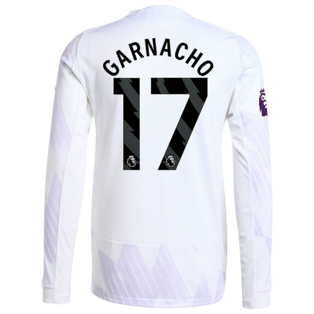 Alejandro Garnacho Manchester United 2025/26 Away Long Sleeve Player Jersey White - Adidas