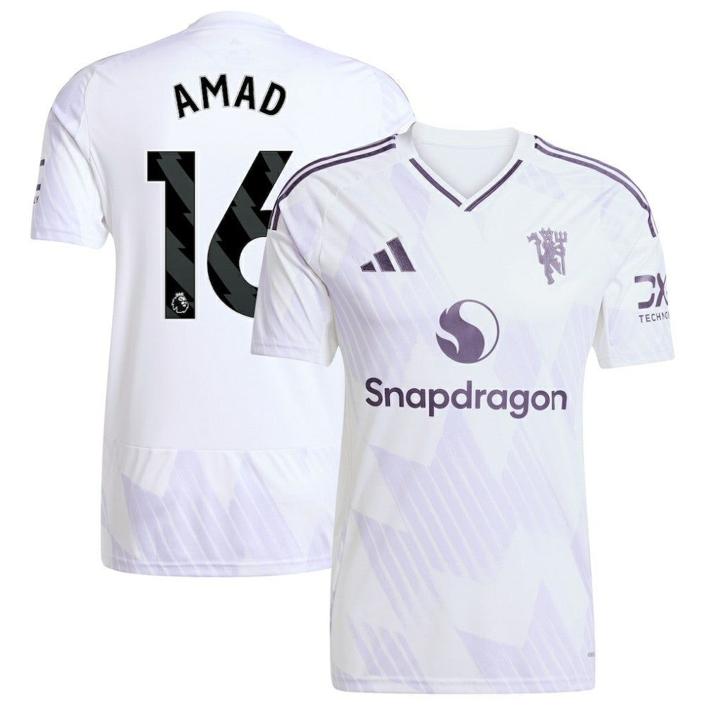 Amad Diallo Manchester United 2025/26 Away Replica Player Jersey White - Adidas