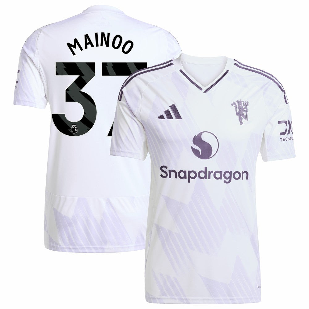 Kobbie Mainoo Manchester United 2025/26 Away Replica Player Jersey White - Adidas