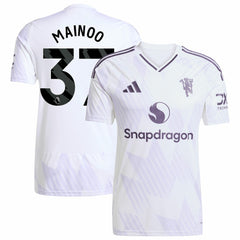 Kobbie Mainoo Manchester United 2025/26 Away Replica Player Jersey White - Adidas