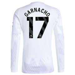 Alejandro Garnacho Manchester United 2025/26 Away Replica Long Sleeve Player Jersey White - Adidas