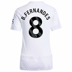 Bruno Fernandes Manchester United Women's 2025/26 Away Replica Player Jersey White - Adidas