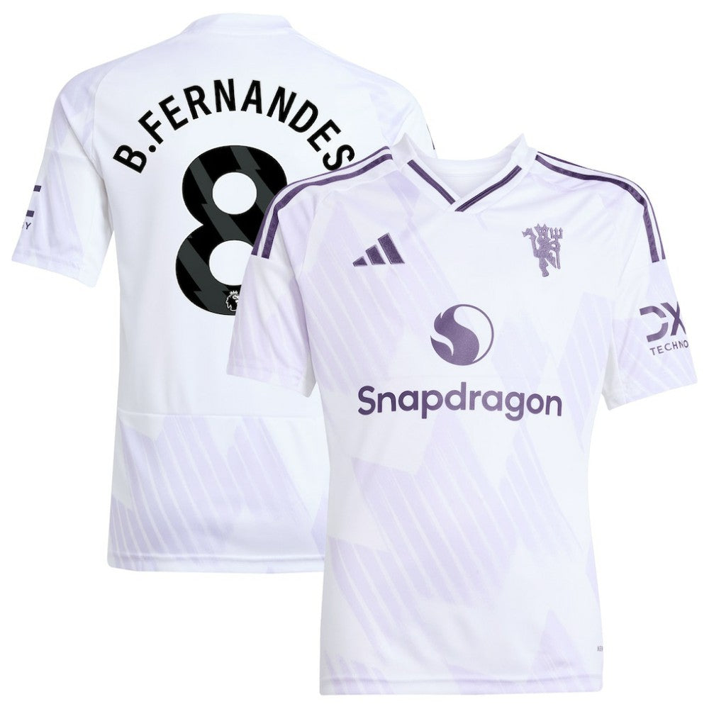 Bruno Fernandes Manchester United Youth 2025/26 Away Replica Player Jersey White - Adidas