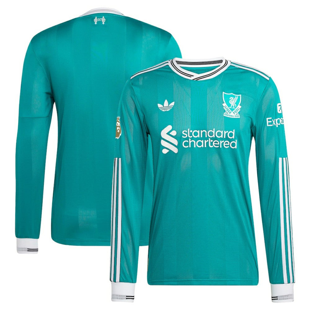 Liverpool 2025/26 Third Long Sleeve Jersey Green - Adidas