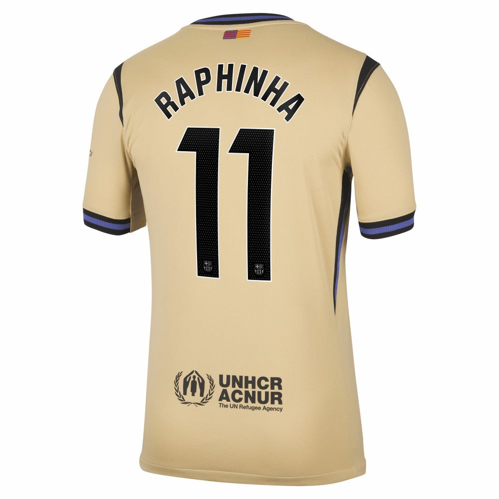 Raphinha Barcelona 2025/26 Away Stadium Replica Jersey Gold - Nike