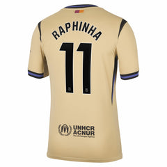 Raphinha Barcelona 2025/26 Away Stadium Replica Jersey Gold - Nike