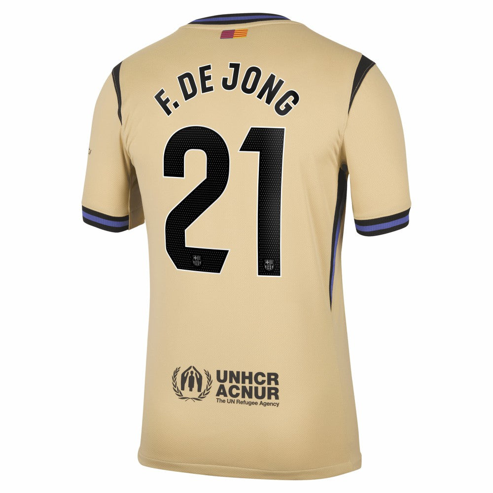 Frenkie de Jong Barcelona 2025/26 Away Stadium Replica Jersey Gold - Nike