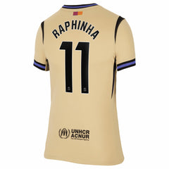 Raphinha Barcelona Women's 2025/26 Away Stadium Replica Jersey Gold - Nike