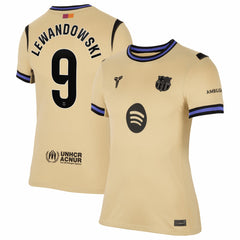 Robert Lewandowski Barcelona Women's 2025/26 Away Stadium Replica Jersey Gold - Nike