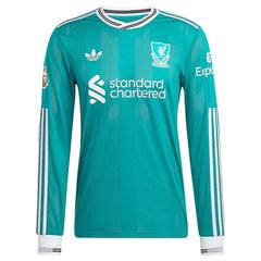 Liverpool 2025/26 Third Long Sleeve Custom Jersey Green - Adidas