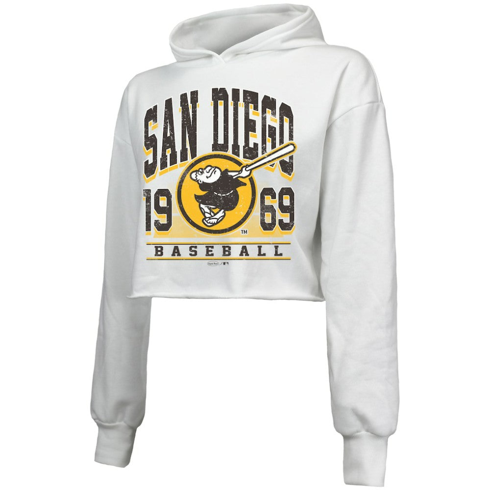 San Diego Padres Majestic Threads Women's Cropped Have A Field Day Tri-Blend Hoodie | MLB US