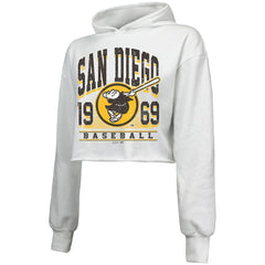 San Diego Padres Majestic Threads Women's Cropped Have A Field Day Tri-Blend Hoodie | MLB US